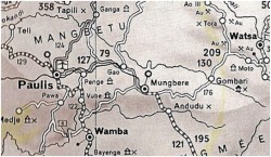 Carte 2 - vue de la région Paulis, Mungbere et Wamba