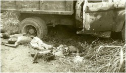 Photo 21   Vue partielle du camion Simba  tombé dans notre embuscade